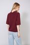 Stand-Up Collar Reglan Sleeves Buttoned Tricot Cardigan Burgundy - 5