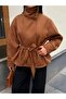 Women's Tan Snap-Closure Stand Collar Suede Jacket - 3