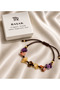 Virgo Zodiac Sign Real Natural Stone Brown Rope Braided Bracelet Tiger's Eye Agate Amethyst Citrine - 3