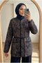 Women's Hijab Shawl Patterned Lace-Up Pocketed Long Jacket Cardigan