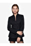 Jacquard Long Sleeve Buttoned Mandarin Collar Blazer Jacket