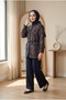 Women's Hijab Shawl Patterned Lace-Up Pocketed Long Jacket Cardigan - 3