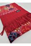 Embroidered Cashmere Wool Shoulder Shawl 70 X 200 cm Patterned Thick Tassel Shawl - 2