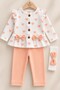 Baby Girl Set with Heart Patterned Bow and Headband, 3-Piece Top and Bottom Set for 3, 6, 9, 12 Months - 4