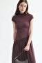 Asymmetric dual-fabric dress