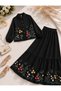 Flower Embroidered 100% Linen Double Set - 2