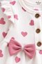 Baby Girl Set with Heart Patterned Bow and Headband, 3-Piece Top and Bottom Set for 3, 6, 9, 12 Months - 6