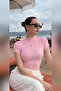 Women's Light Pink Short Sleeve Blouse - 2