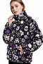 Women's Plush Full Zipper Pocket Sherpa Lamb Fabric Oversize Plush Fleece Sweatshirt
