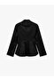 Jacquard Long Sleeve Buttoned Mandarin Collar Blazer Jacket - 4