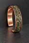 Mosaic Textured Pure Copper Body Open-Ended Handcuff Bracelet for Women and Men - 5