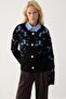 Tricoted Cardigan with Motifed Gold Buttons