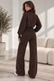 Women's Knitwear Cardigan & Wide-Leg Pants Two-Piece Set – Brown - 4
