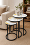 Anza 3-Piece Signature Nesting Coffee Table Set, Glass Top - Gold Black