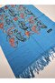 Embroidered Cashmere Wool Shoulder Shawl 70 X 200 cm Floral Ethnic Pattern Thick Tassel Shawl - 4