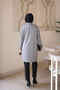 Gray Mercerized Knitwear Tunic with Sleeve Collar Detail - 5