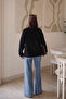 Black Button Detailed Angora Knit Sweater - 5