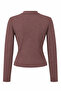 2243 Women's Half Turtleneck Long Sleeve Slim Fit Blouse Burgundy - 3