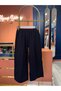 Plus Size Front Stitched Crepe Ankle Pants Black - 2