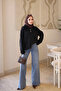 Black Shirt Collar Angora Soft Knit Sweater - 2
