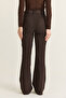 Women's Bitter Coffee High Waist Thick Belted Spanish Trotting Fabric Pants 20344 60286549 - 7
