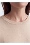 Alita City Lcw Grace Beige Knitwear Striped Oval Neck Women's Sweater - 3