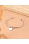 Silver Heart Charm Adjustable Cuff Bracelet - Heart Figured Ball Detailed Cuff Bracelet – Silver Color Tarnish-Free Steel Minimalist Adjustable Women's Jewelry - 6