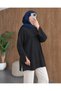 Crew Neck Blouse with Slit Detail - Dark Navy Blue - 2