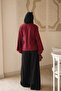 Burgundy Kimono with Slits on the Sleeves and Side Ties - 4