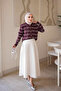 Plum Striped Cold Yarn Knitwear Cardigan - 2