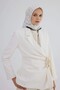 Twill Silk Scarf 53005 Black White - 2