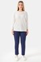 11084Ts Ecru Stone Printed Comfortable Cut Knitted Blouse - 2