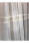 Verona 2048 Gold Flowery 1/3 Pleated Tulle Curtain - 5