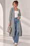 Women's Stand Collar Plain Knit Long Cardigan Cty-Abr-7640 - 4