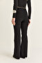 Women's Black High Waist Spanish Leg Fabric Pants 8062 60286548 - 7