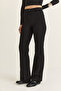 Women's Black High Waist Spanish Leg Fabric Pants 8062 60286548 - 6