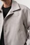Athlete Suede Men's Jacket with Embroidered Back Detail and Snap Closure - 2