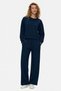Ione Navy Blue Straight Leg Cotton Glitter Stone Printed Loose Fit Women's Sweatpants - 2