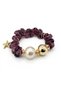 Women's Mayorka Pearl, Seashell and Starfish Figured Pink Broken Stone Beaded Gold Color Bracelet with Accessories - 2