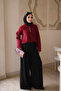 Burgundy Shirt Collar Angora Soft Knit Sweater - 3