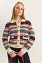 Women's Polo Collar Ethnic Patterned Buttoned Knitwear Cardigan 20251115 - 5