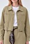 Short Denim Jacket with Pockets Yellow - 3