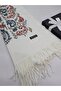 Embroidered Cashmere Wool Shoulder Shawl 70 X 200 cm Floral Ethnic Pattern Thick Tassel Shawl - 3