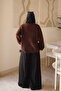 Brown Buttoned Angora Soft Knit Cardigan - 5