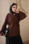 Brown Sleeveless Slit Side Tie Kimono