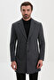 Straight Slim Fit Classic Wool Men's Coat Anthracite - 21346.26K
