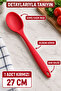 Single Red Large Size Silicone Spoon 27 cm Kitchen Cooking and Serving Spoon for Home Use - 4