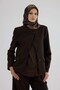 Sura Silk Scarf 53004 Khaki Brown - 6