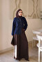 Navy Blue Buttoned Angora Soft Knit Cardigan - 3