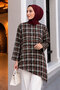 Plaid Asymmetrical Cut Tunic Tsd260298 Red - 2
